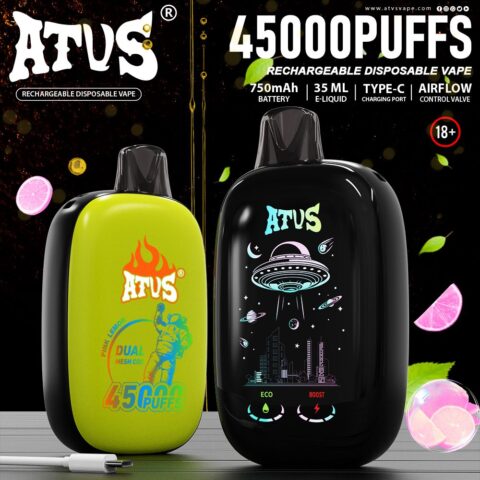 DE027 45000 Puffs Disposable Vape with Full screen rechargeable and adjustable airflow ATVS Vape