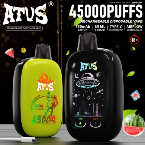 DE027 45000 Puffs Disposable Vape with Full screen rechargeable and adjustable airflow ATVS Vape
