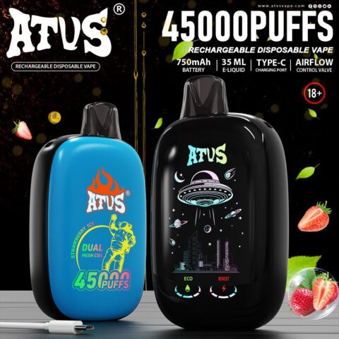 DE027 45000 Puffs Disposable Vape with Full screen rechargeable and adjustable airflow ATVS Vape
