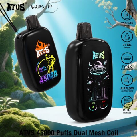 DE027 45000 Puffs Disposable Vape with Full screen rechargeable and adjustable airflow ATVS Vape