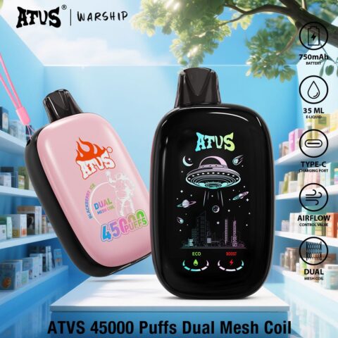 DE027 45000 Puffs Disposable Vape with Full screen rechargeable and adjustable airflow ATVS Vape