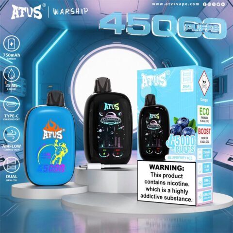 DE027 45000 Puffs Disposable Vape with Full screen rechargeable and adjustable airflow ATVS Vape