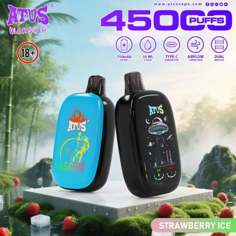 DE027 45000 Puffs Disposable Vape with Full screen rechargeable and adjustable airflow ATVS Vape