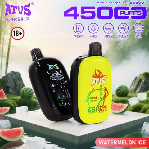 DE027 45000 Puffs Disposable Vape with Full screen rechargeable and adjustable airflow ATVS Vape