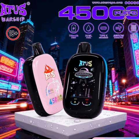 DE027 45000 Puffs Disposable Vape with Full screen rechargeable and adjustable airflow ATVS Vape
