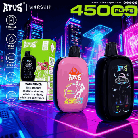 DE027 45000 Puffs Disposable Vape with Full screen rechargeable and adjustable airflow ATVS Vape