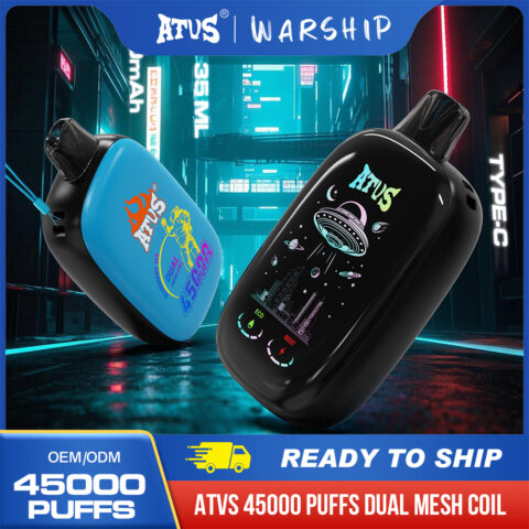 DE027 45000 Puffs Disposable Vape with Full screen rechargeable and adjustable airflow ATVS Vape