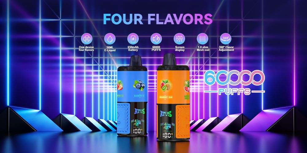 DE030 60000 Puffs Disposable Vape with Smart screen display and Quick charge adjustable flavor ATVS Vape