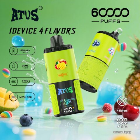 DE030 60000 Puffs Disposable Vape with Smart screen display and Quick charge adjustable flavor ATVS Vape