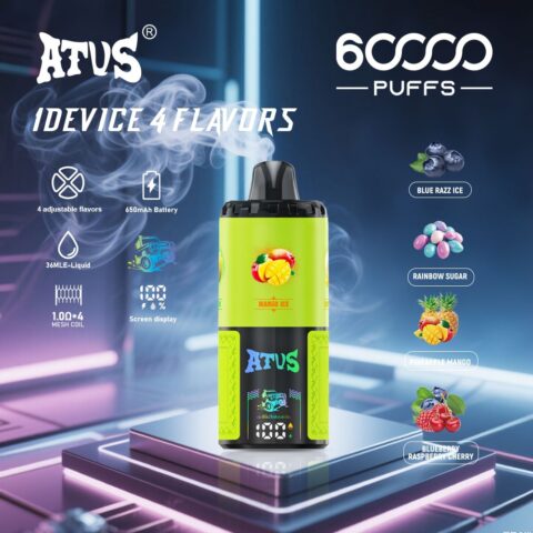 DE030 60000 Puffs Disposable Vape with Smart screen display and Quick charge adjustable flavor ATVS Vape