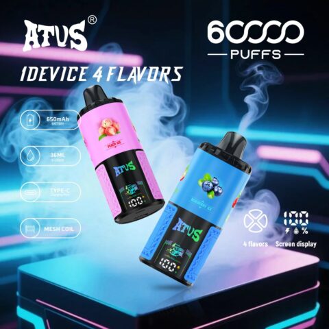 DE030 60000 Puffs Disposable Vape with Smart screen display and Quick charge adjustable flavor ATVS Vape
