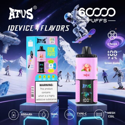 DE030 60000 Puffs Disposable Vape with Smart screen display and Quick charge adjustable flavor ATVS Vape