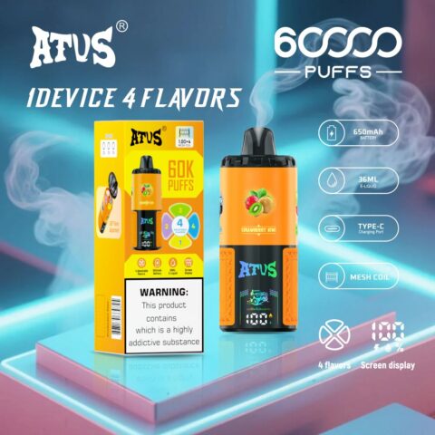 DE030 60000 Puffs Disposable Vape with Smart screen display and Quick charge adjustable flavor ATVS Vape
