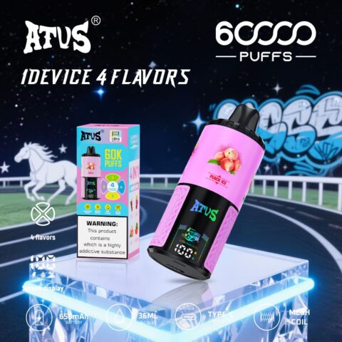 DE030 60000 Puffs Disposable Vape with Smart screen display and Quick charge adjustable flavor ATVS Vape