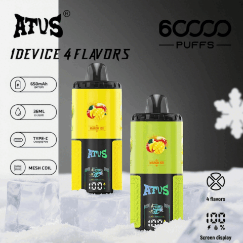 DE030 60000 Puffs Disposable Vape with Smart screen display and Quick charge adjustable flavor ATVS Vape