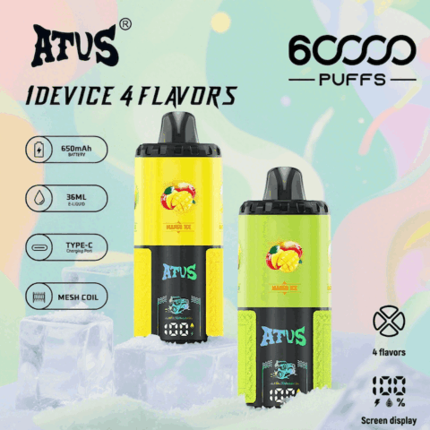DE030 60000 Puffs Disposable Vape with Smart screen display and Quick charge adjustable flavor ATVS Vape