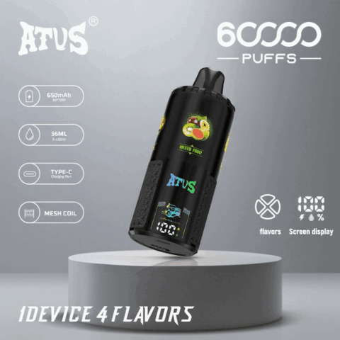 DE030 60000 Puffs Disposable Vape with Smart screen display and Quick charge adjustable flavor ATVS Vape