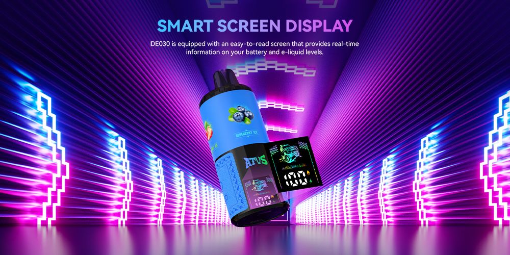 DE030 60000 Puffs Disposable Vape with Smart screen display and Quick charge adjustable flavor ATVS Vape
