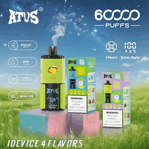 DE030 60000 Puffs Disposable Vape with Smart screen display and Quick charge adjustable flavor ATVS Vape