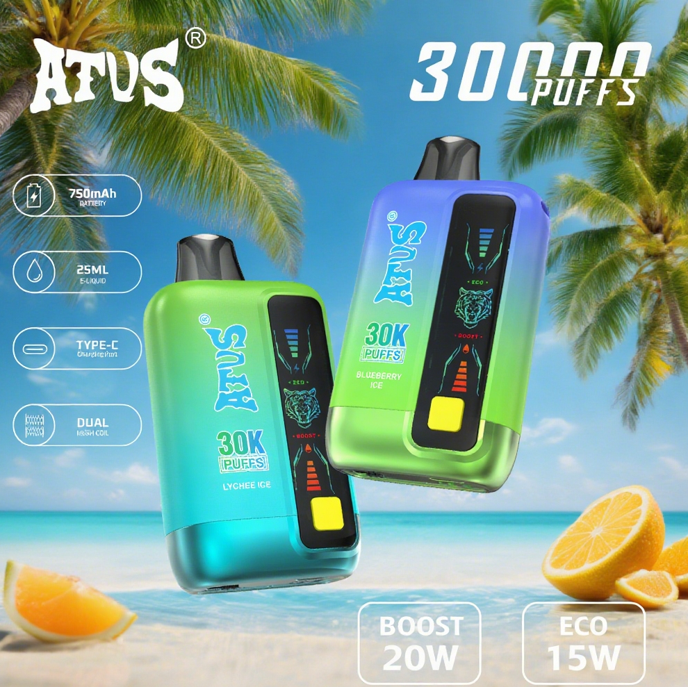 DE030 60000 Puffs Disposable Vape with Smart screen display and Quick charge adjustable flavor ATVS Vape
