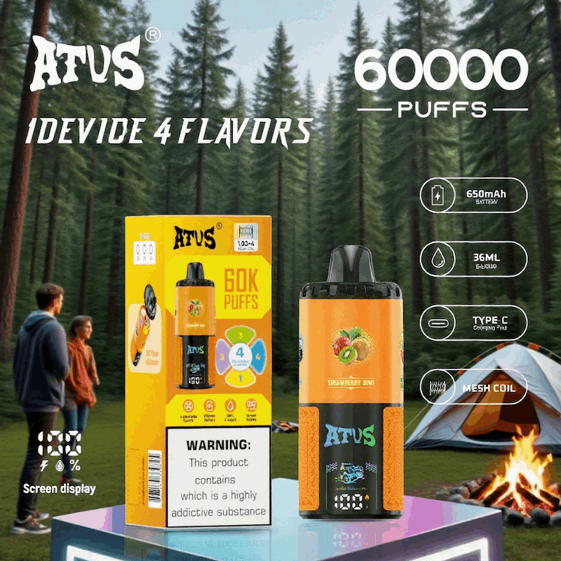 DE030 60000 Puffs Disposable Vape with Smart screen display and Quick charge adjustable flavor ATVS Vape