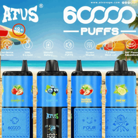 DE030 60000 Puffs Disposable Vape with Smart screen display and Quick charge adjustable flavor ATVS Vape