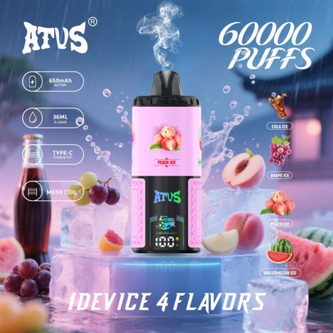 DE030 60000 Puffs Disposable Vape with Smart screen display and Quick charge adjustable flavor ATVS Vape