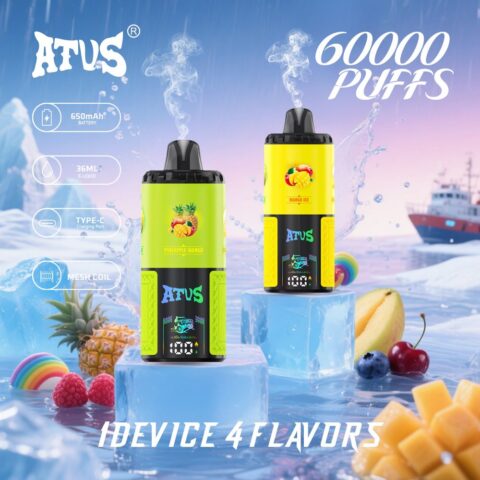 DE030 60000 Puffs Disposable Vape with Smart screen display and Quick charge adjustable flavor ATVS Vape