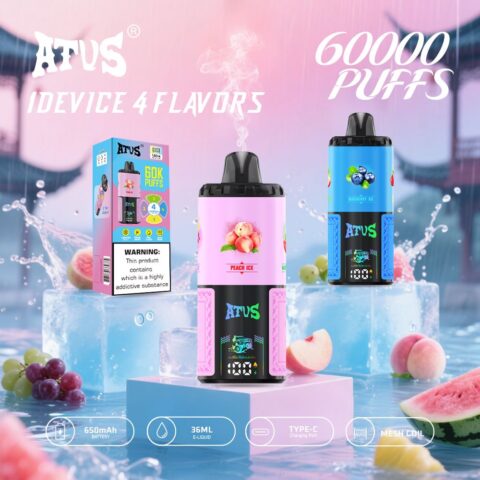 DE030 60000 Puffs Disposable Vape with Smart screen display and Quick charge adjustable flavor ATVS Vape
