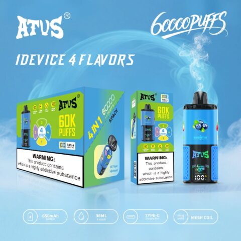 DE030 60000 Puffs Disposable Vape with Smart screen display and Quick charge adjustable flavor ATVS Vape
