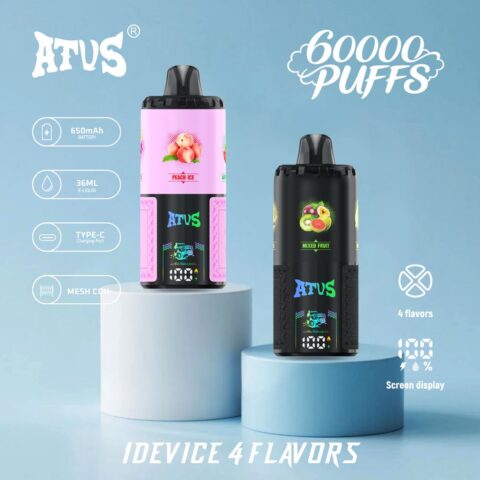 DE030 60000 Puffs Disposable Vape with Smart screen display and Quick charge adjustable flavor ATVS Vape