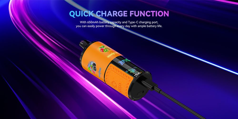 DE030 60000 Puffs Disposable Vape with Smart screen display and Quick charge adjustable flavor ATVS Vape