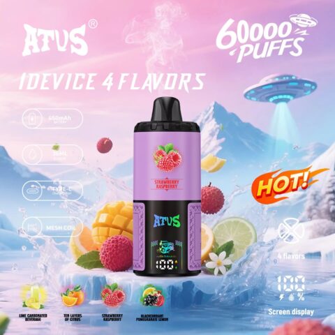 DE030 60000 Puffs Disposable Vape with Smart screen display and Quick charge adjustable flavor ATVS Vape