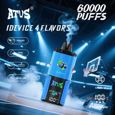 DE030 60000 Puffs Disposable Vape with Smart screen display and Quick charge adjustable flavor ATVS Vape