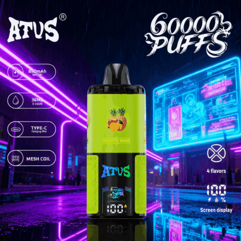 DE030 60000 Puffs Disposable Vape with Smart screen display and Quick charge adjustable flavor ATVS Vape