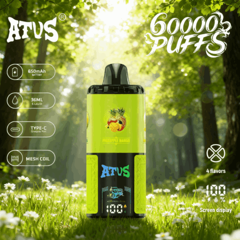 DE030 60000 Puffs Disposable Vape with Smart screen display and Quick charge adjustable flavor ATVS Vape