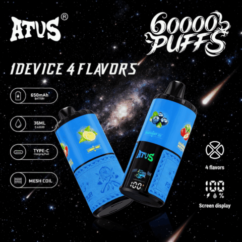 DE030 60000 Puffs Disposable Vape with Smart screen display and Quick charge adjustable flavor ATVS Vape