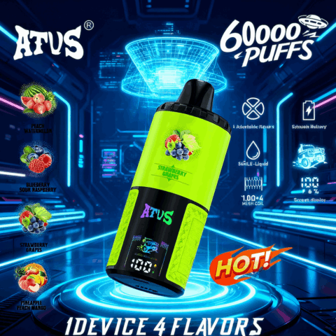 DE030 60000 Puffs Disposable Vape with Smart screen display and Quick charge adjustable flavor ATVS Vape