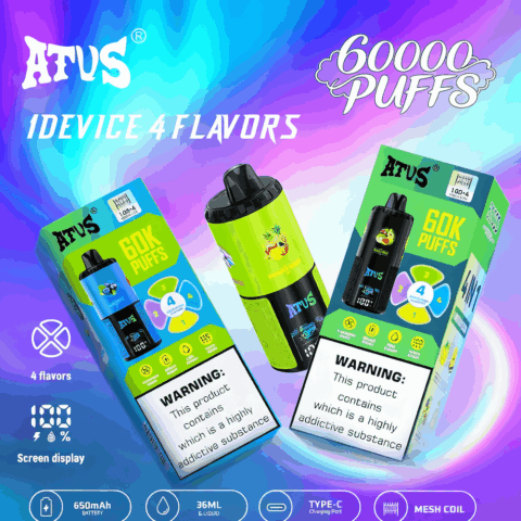 DE030 60000 Puffs Disposable Vape with Smart screen display and Quick charge adjustable flavor ATVS Vape