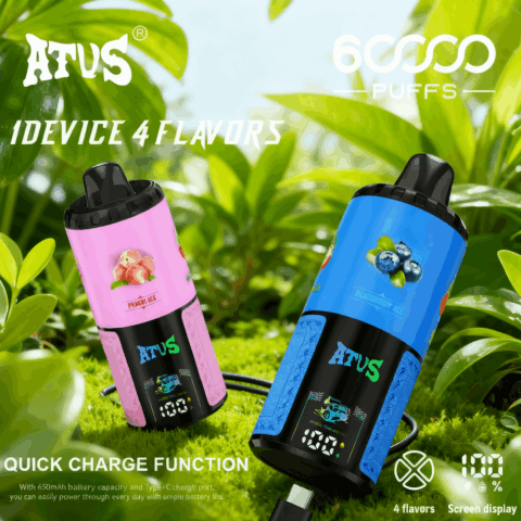 DE030 60000 Puffs Disposable Vape with Smart screen display and Quick charge adjustable flavor ATVS Vape