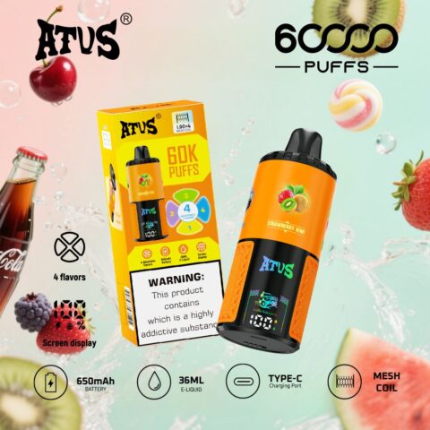 DE030 60000 Puffs Disposable Vape with Smart screen display and Quick charge adjustable flavor ATVS Vape